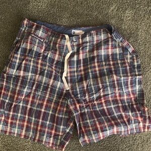 J. Crew Men's Plaid Drawstring Shorts - Red, Blue & White
